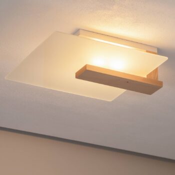 Envostar Peach Puff stropné svietidlo sklo, drevo