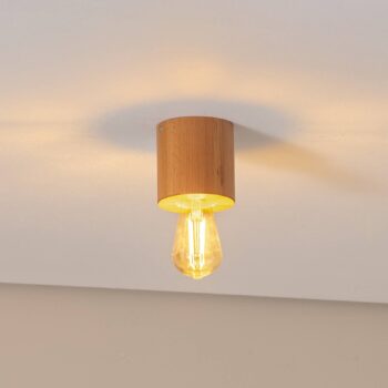 Envostar Peach Puff stropné svietidlo, valec drevo