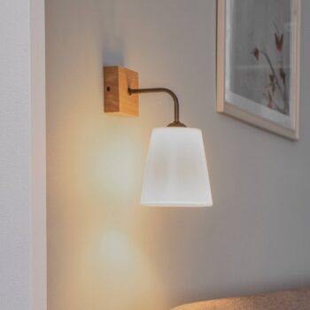 Envostar Risco nástenné svietidlo s 1 svetelným textilným tienidlom biela