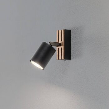 Envostar Tino nástenný reflektor 1-pl. čierny/drev