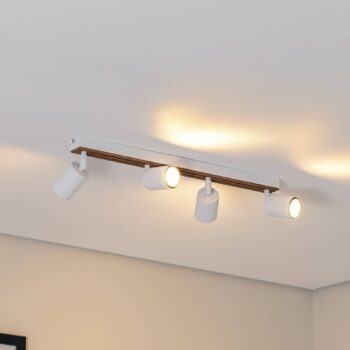 Envostar Tino stropné bodové svetlá 4-plameňové biele/drevené