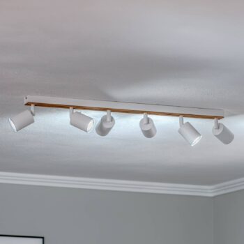 Envostar Tino stropné bodové svetlá 6-plameňové biele/drevené