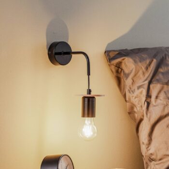 Envostar Yorik nástenné svetlo, čierne/svetlé drevo