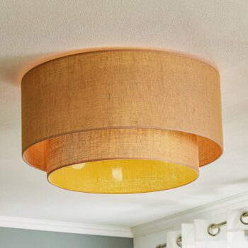 Euluna Boho jutové stropné svetlo prírodná hnedá Ø60cm