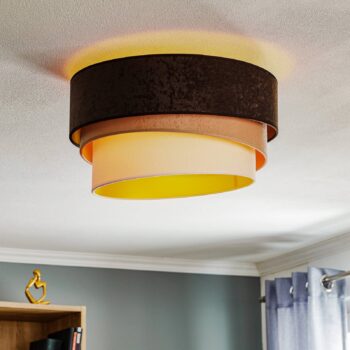 Euluna Devon deka hnedá/béžová/ecru/zlatá Ø45cm