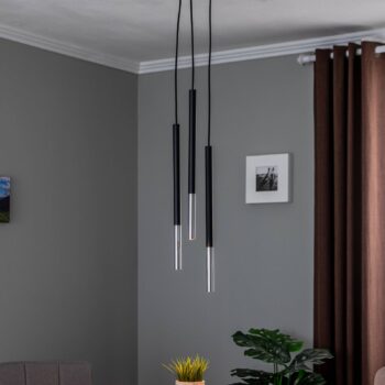 Euluna Thalassa Pendel 3-pl. G9 čierna/zlatá okrúhla