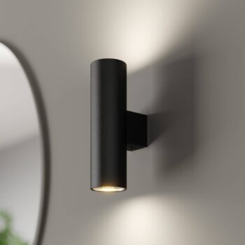Euluna nástenné svetlo Marion, čierne výška 18 cm oceľ up/down