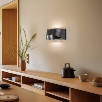 Euluna nástenné svetlo Tornado, antracitová