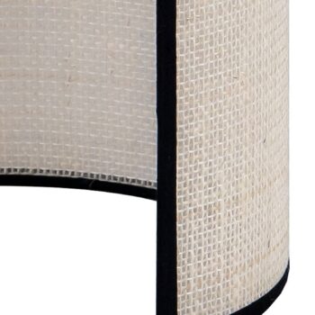 Euluna nástenné svetlo juta, biela/čierna, polkruhová, výška 24 cm