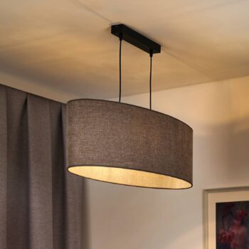 Euluna závesné svietidlo Celine, cappuccino, ženilková tkanina, 80 cm