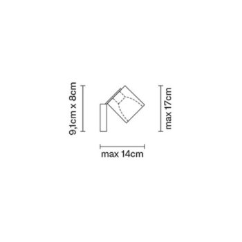 Fabbian Cubetto nástenné svietidlo GU10 meď/číra