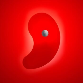 Foscarini Bit 1 nástenné svetlo sklo, červená