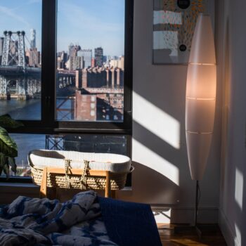 Foscarini Havana stojaca, stmievač, chróm/biela