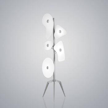 Foscarini Orbital stojacia lampa sklo biela