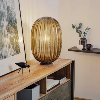 Foscarini Plass media stolová, stmievateľná, modrá