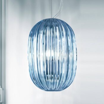 Foscarini Plass media závesná lampa E27, modrá