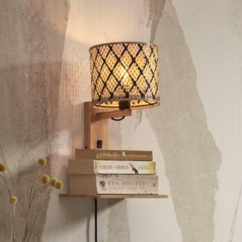 GOOD & MOJO Java svetlo, polička, prírodná/čierna