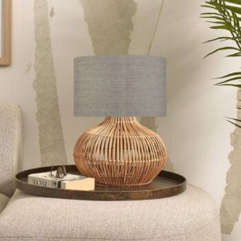 GOOD & MOJO Stolná lampa Kalahari 32 cm tmavé plátno