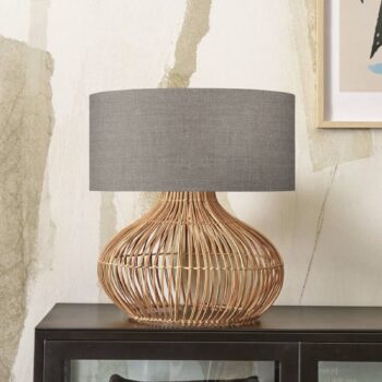 GOOD & MOJO Stolná lampa Kalahari 47 cm tmavé plátno
