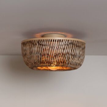 GOOD & MOJO Stropné svietidlo Barbados, hnedé, Ø 35 cm, bambus E27