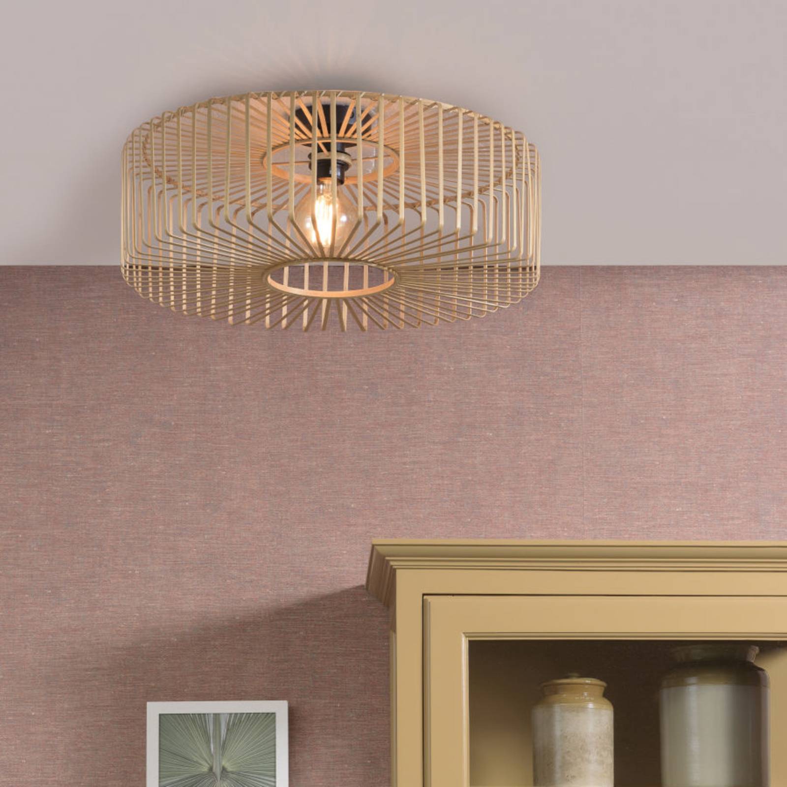 GOOD & MOJO Stropné svietidlo Bromo z bambusu, Ø 60 cm GOOD & MOJO Stropné svietidlo Bromo z bambusu, Ø 60 cm