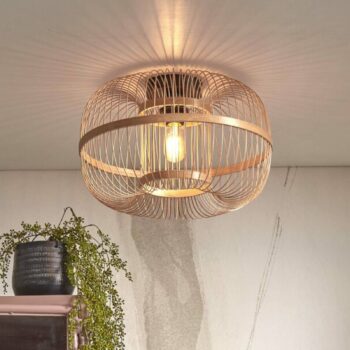 GOOD & MOJO Stropné svietidlo Hokkaido, Ø 38 cm, prírodné