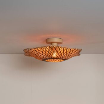 GOOD & MOJO Stropné svietidlo Madura, Ø 44 cm, hnedé, bambus E27