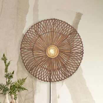 GOOD & MOJO Zanzibar nástenné svietidlo, Ø 55 cm, prírodné