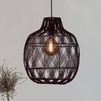 GOOD & MOJO Závesné svietidlo Mendoza, červená, Ø 40 cm, bambus, E27