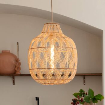 GOOD & MOJO Závesné svietidlo Mendoza, prírodná farba, 40 cm, bambus, E27