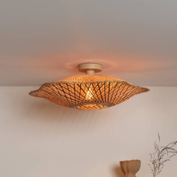 GOOD & MOJO stropné svietidlo Madura, Ø 60 cm, hnedé, bambus E27