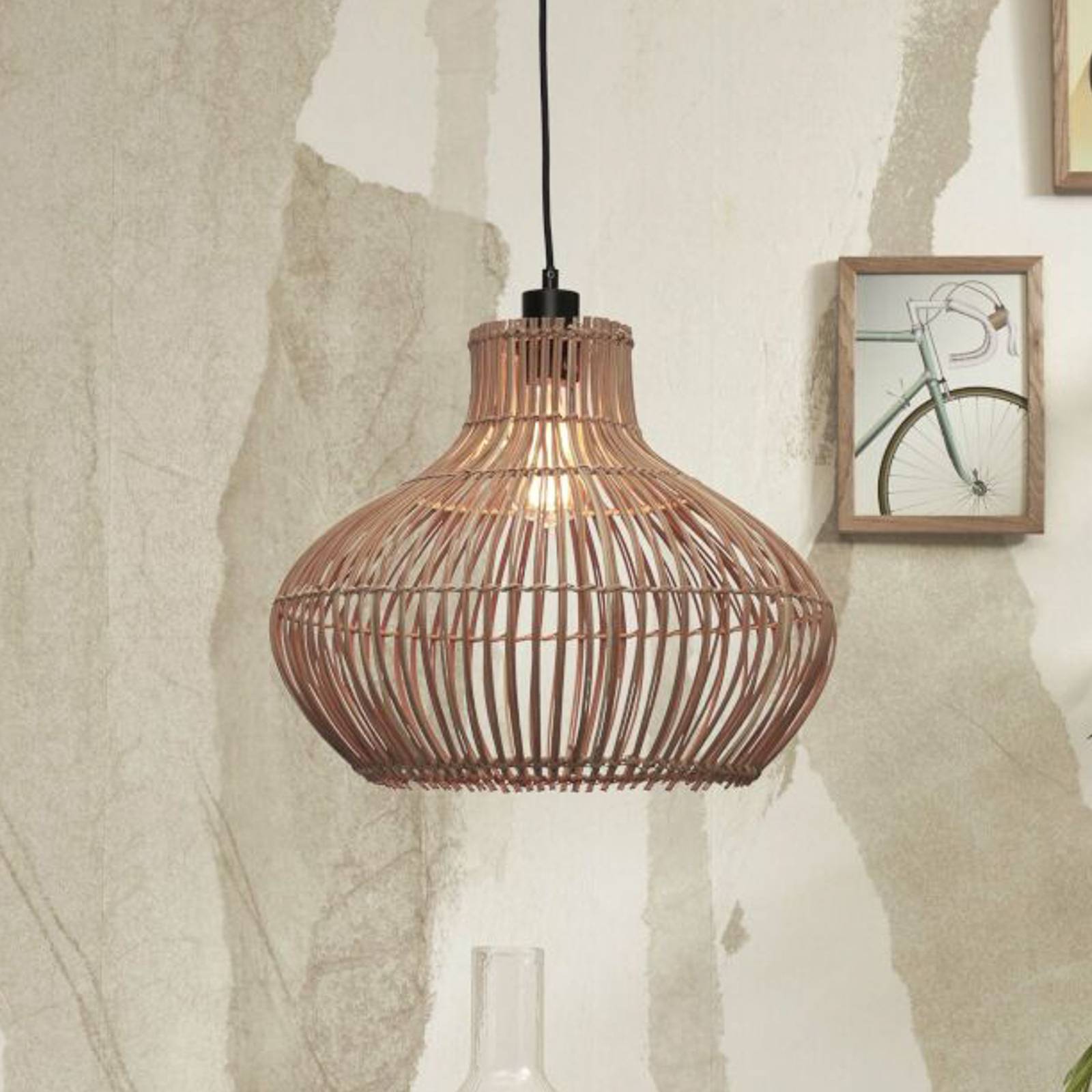 GOOD & MOJO závesné svietidlo Kalahari, Ø 42 cm, prírodná, ratan, E27 GOOD & MOJO závesné svietidlo Kalahari, Ø 42 cm, prírodná, ratan, E27