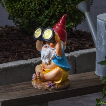 Gnomy LED solárne svetlo, farebné, plastové, 22 cm, ďalekohľad