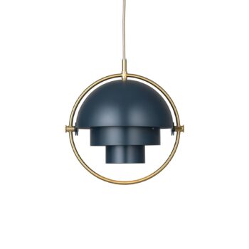 Gubi Závesné svietidlo Multi-Lite, Ø 27 cm, mosadz/tmavomodrá