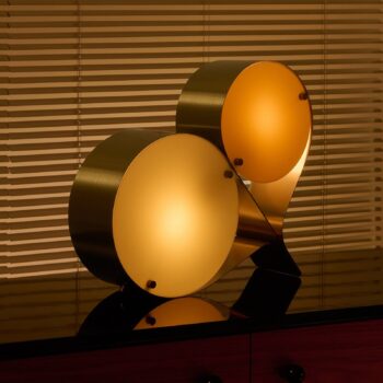 Gubi stolová lampa Coppia, slonová kosť/ružová, oceľ, výška 42 cm