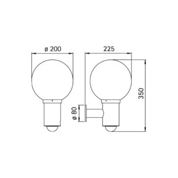 Guľové vonkajšie svietidlo 157 s detektorom pohybu