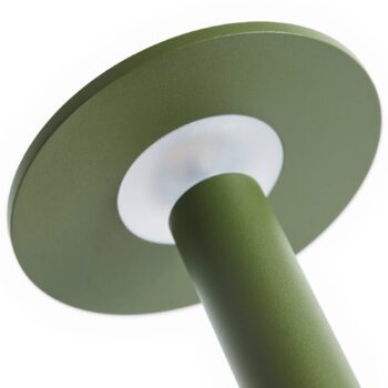 HAY stolová LED lampa na batérie HOST PORTABLE, olivovo zelená, 22 cm, IP44