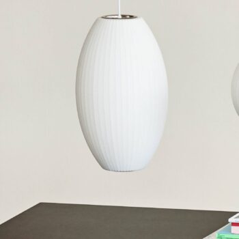 HAY závesné svietidlo Nelson Cigar Bubble S, Ø 26,5 cm, biele