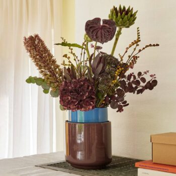 HÜBSCH Deux hrnce, červeno-hnedá/modrá, sada 2 ks, kamenný prášok