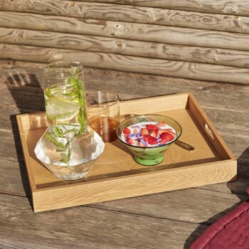 HÜBSCH Podnos s konštrukciou, dubová farba, 45 x 35 x 5 cm