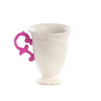 Hrnček SELETTI I-Wares, biely / ružový, 300 ml, porcelán
