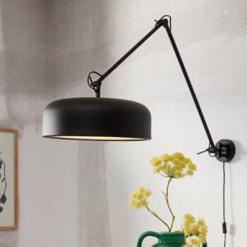 IT'S ABOUT ROMI Nástenné svietidlo Marseille, čierne, Ø 48 cm