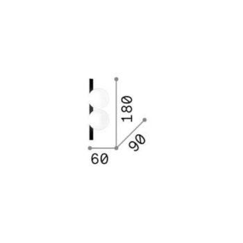 Ideal Lux LED nástenné svietidlo Ping Pong mosadzné 2-svetelné opálové sklo