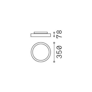 Ideal Lux LED stropné svietidlo Fly, čierne, hliník, Ø 35 cm