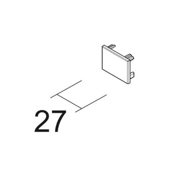 Ivela Koncovka SQUARE 48 V lišta, čierna, plast