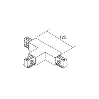 Ivela T-spojka LKM DALI, čierna, vodič vľavo, 3-fázová