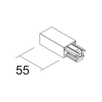Ivela napájanie vľavo SQUARE 48 V, biela, plast