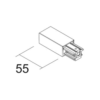 Ivela napájanie vľavo SQUARE 48 V, čierna, plast