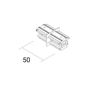 Ivela pozdĺžny spoj SQUARE 48 V, biely, oddeľovač prúdu
