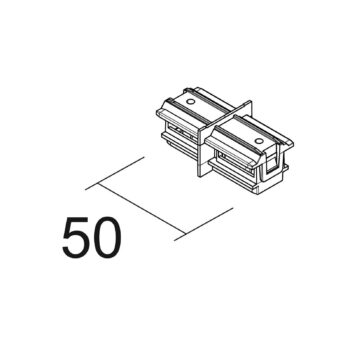 Ivela pozdĺžny spoj SQUARE 48 V, čierny, vodivý